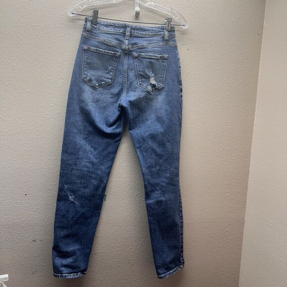 KanCan High Rise Relaxed fit distressed Skinny jean new Size 24 Medium Wash - Picture 4 of 7